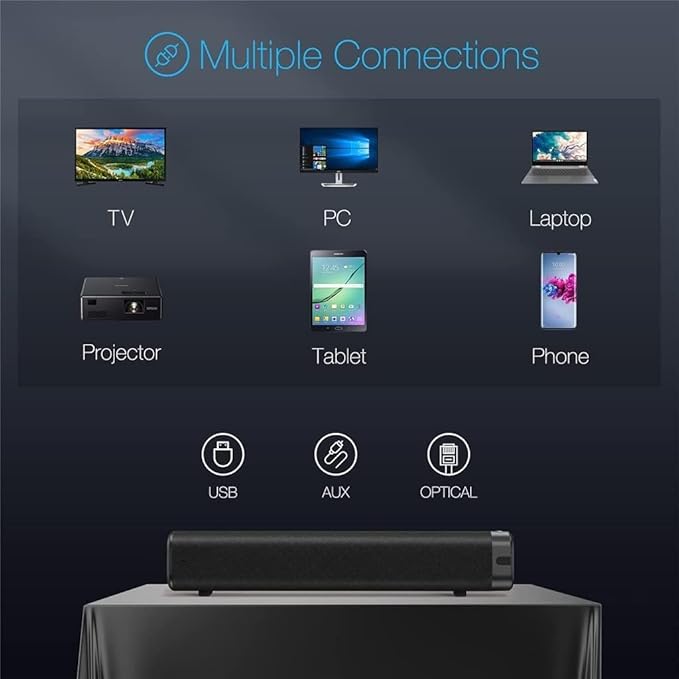 Computer Speakers for Desktop Soundbar for TV 30W 5.0 Speaker Home Theatre System Computer Speakers Stereo Boombox with Subwoofer