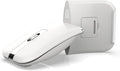 HXMJ- Foldable Bluetooth Travel MouseWireless Portable 2.4G Arc MiceMulti-Device (Bluetooth+2.4G)360° Rotating Rechargeable Flat Mice for Desktop PC Laptops Tablets-White