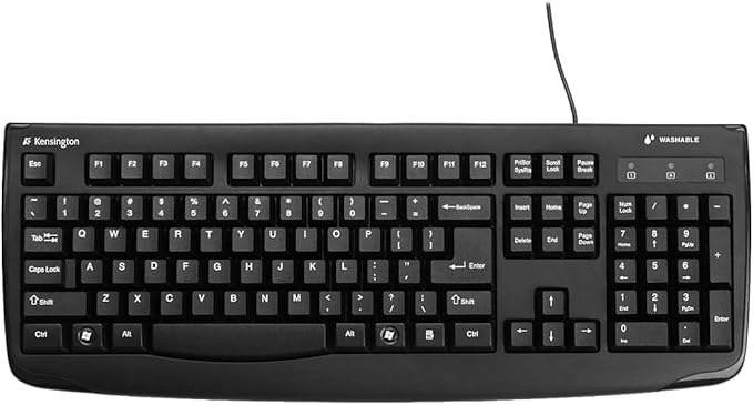 Kensington Pro Fit USB Washable Keyboard Black (K64407US)17-3/4 Width