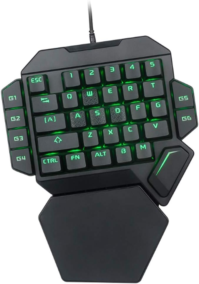 Single Hand Gaming Keyboard Mechanical Gaming Keyboard 35 Keys One Handed Keyboard with RGB Blacklight Small and Portable