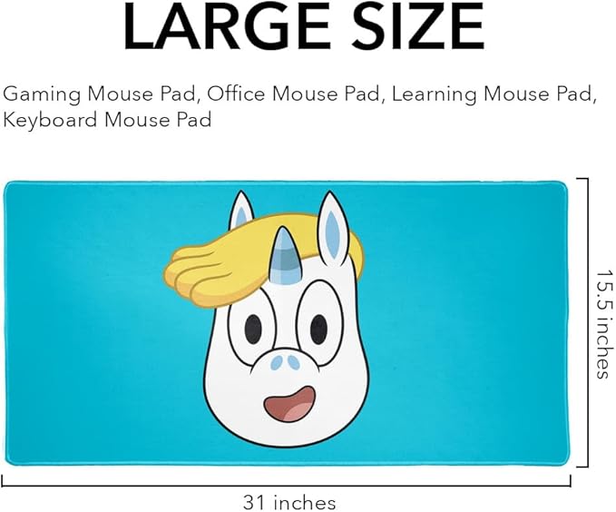 Powerpuff Girls Donny Head Large Gaming Mouse Pad Desk Mat with Stitched Edges Non-Slip Base for Gamer Home and Office 31.5 x 15.7