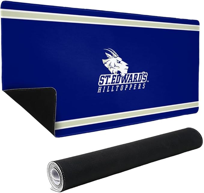 St. Edward's University Hilltoppers Primary Logo Stripes Large Gaming Mouse Pad Desk Mat with Stitched Edges Non-Slip Base for Gamer Home and Office 31.5 x 15.7