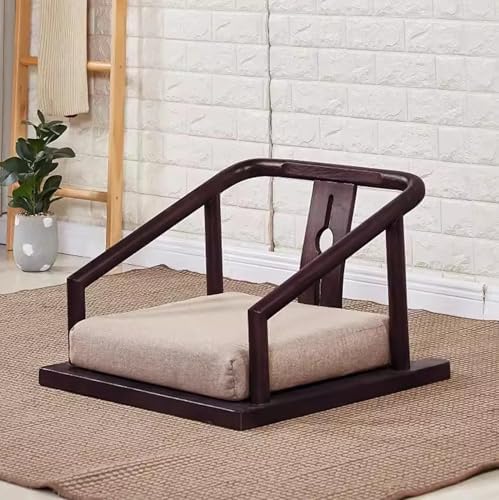 Floor Chair Indoor Adjustable Floor ChairSolid Wood Tatami Floor Mat Seats Japanese Legless Tea Chairs with Armrests and Backrest Portable Floor Chair Lazy Sofa for Bay Windows Meditation Chairs
