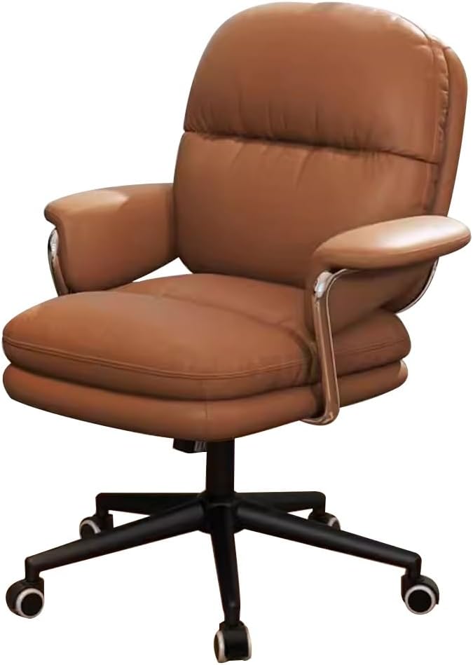 KITCISSL Computer Gaming Chair Video Game Chairs Office Desk Chair for Bedroom Accent Chairs Lift Makeup Chair Dormitory Swivel Office Chair for Living Room Home Office (Color : Brown C)