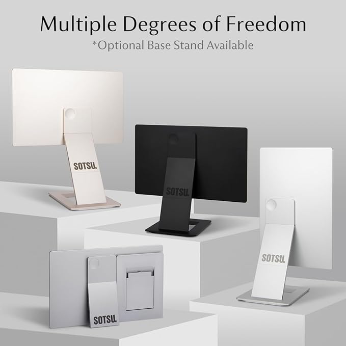 SOTSU FlipAction Go 14 Premium Portable Monitor | Full HD 1080p | 400 Nits | 100% sRGB | Robust yet Lightweight | Pivoting Landscape &amp Portrait Display | Tempered Glass Cover | USB-C &amp Mini H