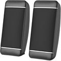2 Pieces Wired Computer Speakers USB + AUX Mini PC Speaker for Laptop Desktop Phone 5W Audio Multimedia Loudspeaker with High Fidelity Sound (Black)
