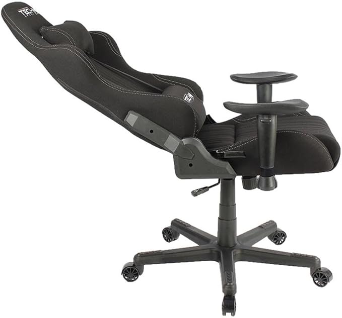 Pemberly Row Sport Ergonomic Racing Game Chair Adjustable Design Black Finish Contoured Support Sleek Gaming Chair for Game Room Comfort