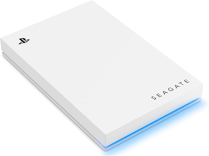 Seagate Game Drive PS4/PS5 5TB Portable External Hard Drive 2.5 Inch USB 3.0 White LED Blue Plug and Play Model No.: STLV5000200