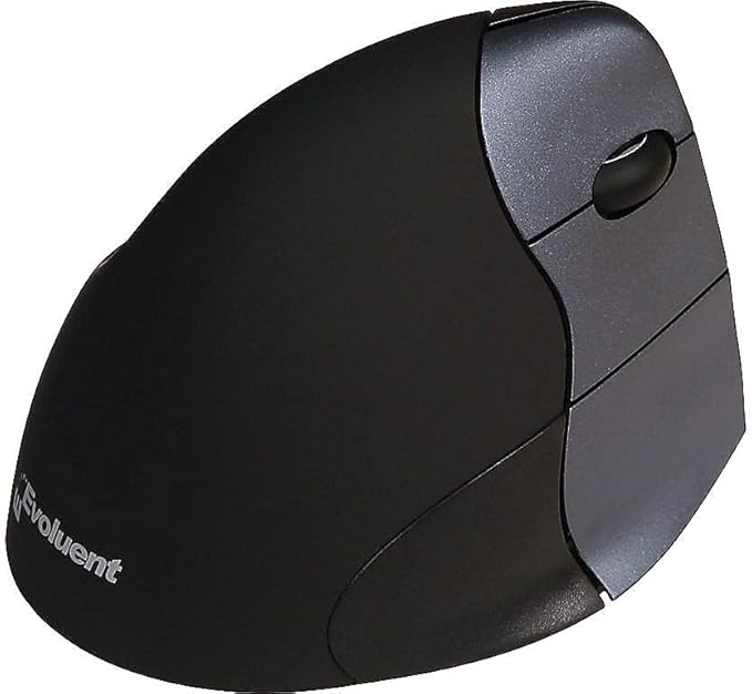 Evoluent – Inventor of the Vertical Mouse – VM4RW Ergonomic Vertical Mouse Right Hand Regular Size Wireless USB Sculpted for Comfort Reduces Wrist Strain 4 Speeds 6 Customizable Buttons in Windows