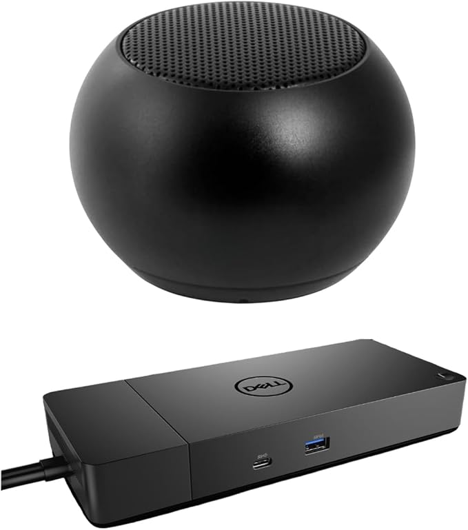 Dell WD19S USB-C Workstation Dock 130W 4K Support HDMI DisplayPort USB Hub and Ethernet Bundled with Bluetooth Mini U Speaker with Built-in Mic 4 Hour Playback