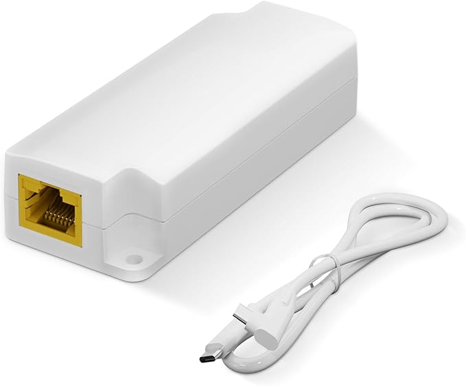 Gigabit PoE to USB C Converter for Smart Phone/Tablet USB-C to Ethernet Adapter with 10W Charging Power &amp Data 2-in-1 RJ45 Port to Type-C Adapter 10/100/1000Mbps High Speed Plug &amp PlayIEEE