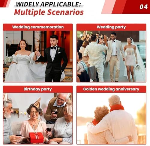 Interactive Video Guest Book - 1080P HD 32GB Memory for 100+ Messages 7H Battery Life USB Port Perfect for Elite Weddings Bridal Showers &amp Vow Renewals Red