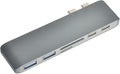 USB Type C 6 in 1 Type-C USB-C Hub Adapter Dual USB 3.0 Port Thunderbolt 3 for MacBook Pro