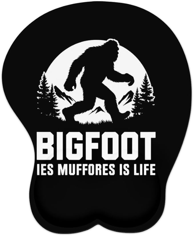 Mousepad Bigfoot Les Muffores is Life Ergonomic Wrist Support Non-Slip Base Mouse Mat with Wrist Rest Computer Mousemat for Desk Work Accessories Pad