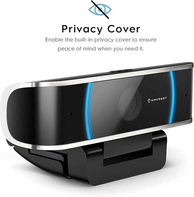 Amcrest 5-Megapixel Webcam with Microphone Web Cam USB Camera Computer HD Streaming Webcam for PC Desktop &amp Laptop w/Mic Wide Angle Lens &amp Large Sensor for Superior Low Light (AWC5100)