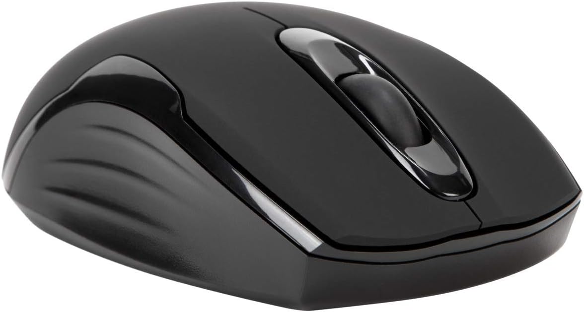 Targus Compact Mouse with Blue Trace Technology for Tracking and Retractable 2.5-Foot USB Cord Black and Gray (AMU75US)
