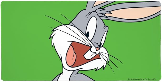 Looney Tunes Bugs Bunny Large Gaming Mouse Pad Desk Mat with Stitched Edges Non-Slip Base for Gamer Home and Office 31.5 x 15.7