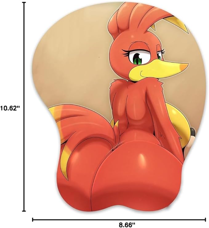 Ergonomic 3D Mouse Pad with Wrist Rest Oppai Mousepad Furry Anthro Anime Manga Kawaii Pad Easy Typing &amp Pain Relief Non-Slip Gaming for Office &amp Home (Banjo)