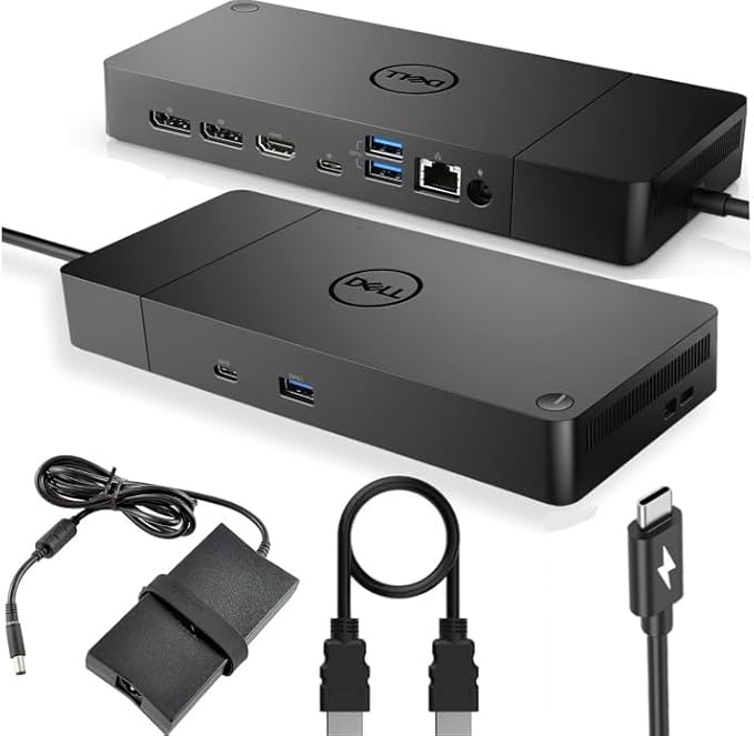 WD19TBS Docking Station Dock Station with 180W + USB Type-C + HDMI+ Dual DisplayPort - Ultimate Laptop Docking Station Bundle (Renewed)