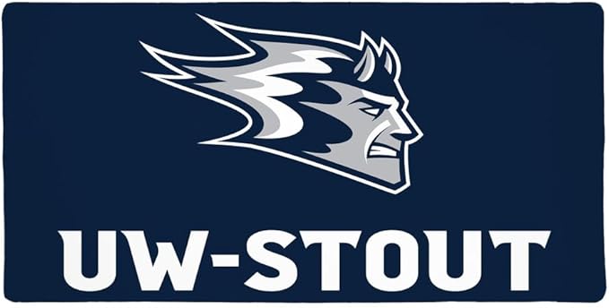 University of Wisconsin - Stout Primary Logo Large Gaming Mouse Pad Desk Mat with Stitched Edges Non-Slip Base for Gamer Home and Office 31.5 x 15.7