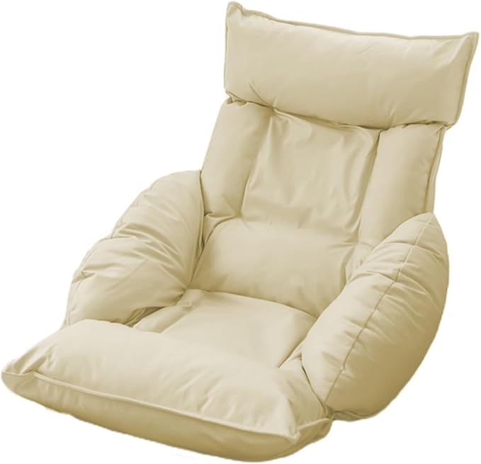 Folding Floor Chair Meditation Chair with Back Support Floor Seat Video Gaming Chairs for Kids Teens Adults Adjustable 5-Position Comfortable Indoor Lounge Chair(/Beige)