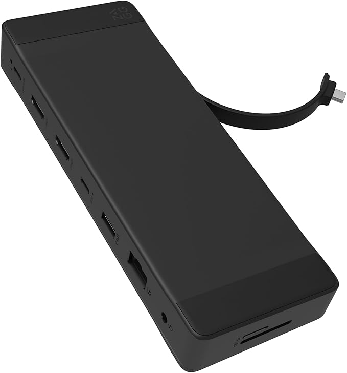 ZAGG 9-Port Hub – 2 USB-C 2 HDMI (4K 60Hz) 1 USB-A (10Gbps) Ethernet Audio Jack SD &amp MicroSD Card Readers - Multi-Device Connectivity for iPadOS ChromeOS Android Windows