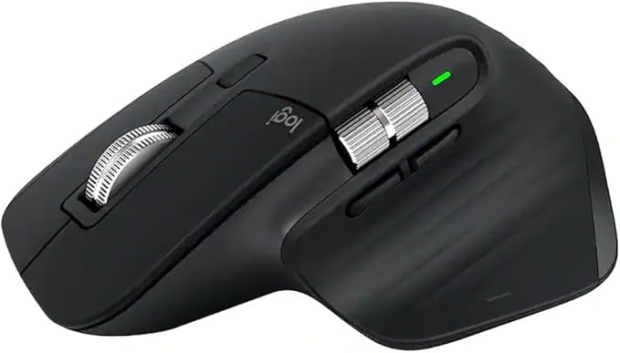 Logitech MX Master 3S - Performance Wireless Mouse with Ultra-Fast Scrolling Ergo 8K DPI Track on Glass Quiet Clicks Bluetooth Windows Linux Chrome Black