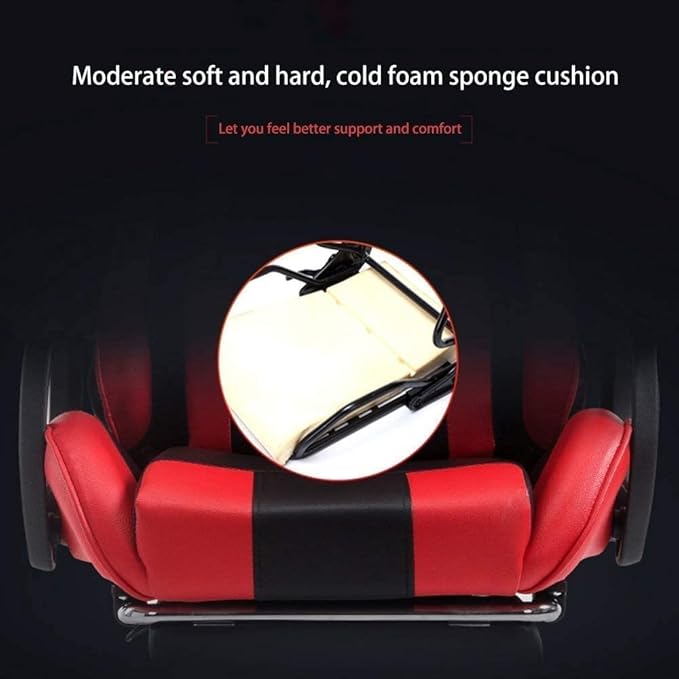 Office Chair E-Sports Chair Ergonomic Office Chair Swivel Leather Table and Chair High Back Multifunctional Gaming Chair Chair (Color : Red White) Needed