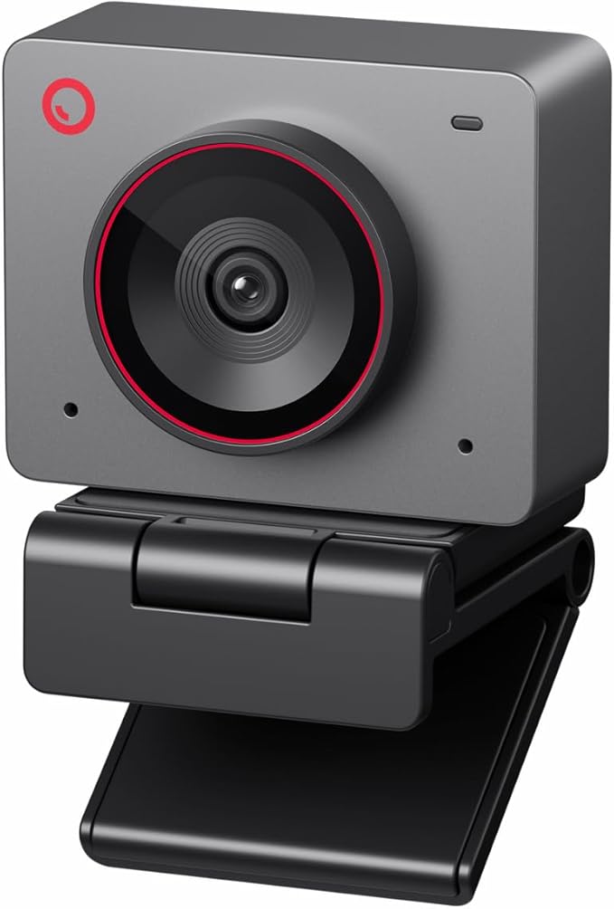 OBSBOT Meet 2-4K Webcam for PC with 1/2 Sensor AI Framing &amp Autofocus Beauty Mode Lightweight Gesture Control HDR Dual Microphone 60 FPS Web Cam for Streaming Meeting Gaming. (Space Gre