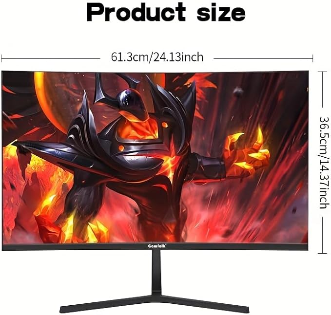 Gawfolk 27 inch Curved Gaming Monitor144Hz/180Hz PC Monitor Full HD 1080P Frameless 1800R Computer Display with FreeSync &amp Eye-Care Technology Wall Mountable DP HDMI Port (Black)
