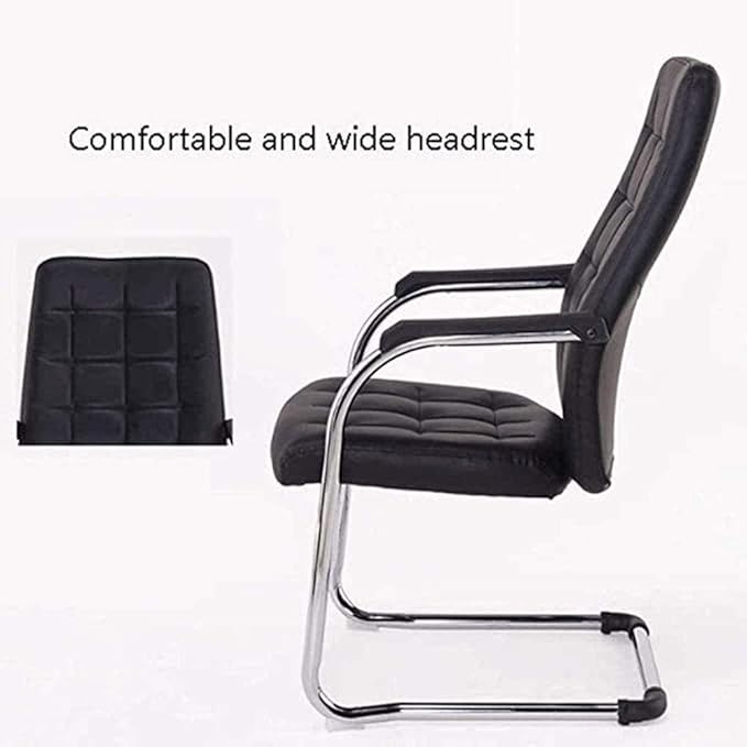 Office Chair Gaming Chair Computer Chair Leisure Meeting Computer Chair Home Office Chair Ergonomic Chair Comfortable Bow Leather Chair Staff Chair (Color : Svart)