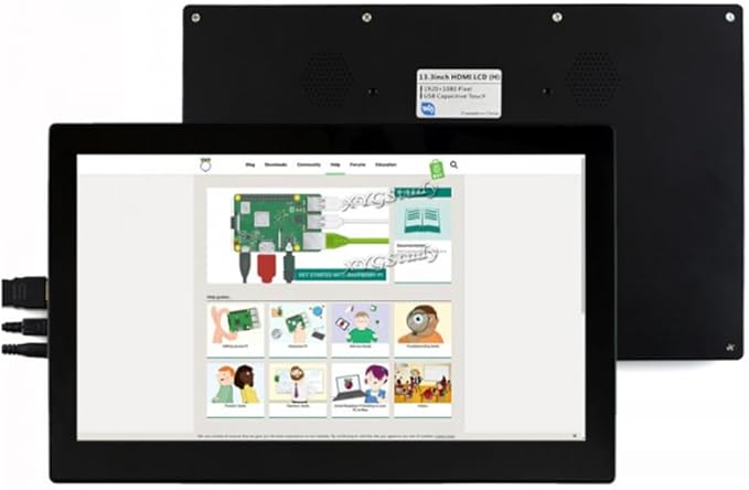 13.3inch HDMI LCD (H) V2 13.3 inch IPS 1920x1080 Capacitive Touch Screen Display Monitor LCD with Toughened Glass Panel Cover for Raspberry Pi Jetson Nano BB Black Raspbian Ubuntu