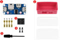 Ethernet/USB HUB Box Supports Raspberry Pi Zero Series with ETH/USB HUB HAT (B) Expansion Board Inside Includes 3X USB 2.0 Ports1x RJ45 Ethernet Port