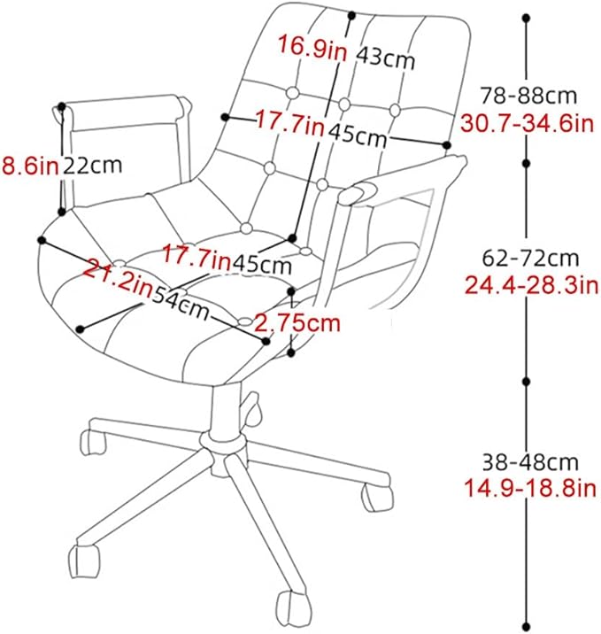 YCKEGEW Executive Leather Chair Home Office Desk Chair Adjustable Task Chairs with Armrest and Wheels360° Swivel Computer Chair Tilting Function(Green)