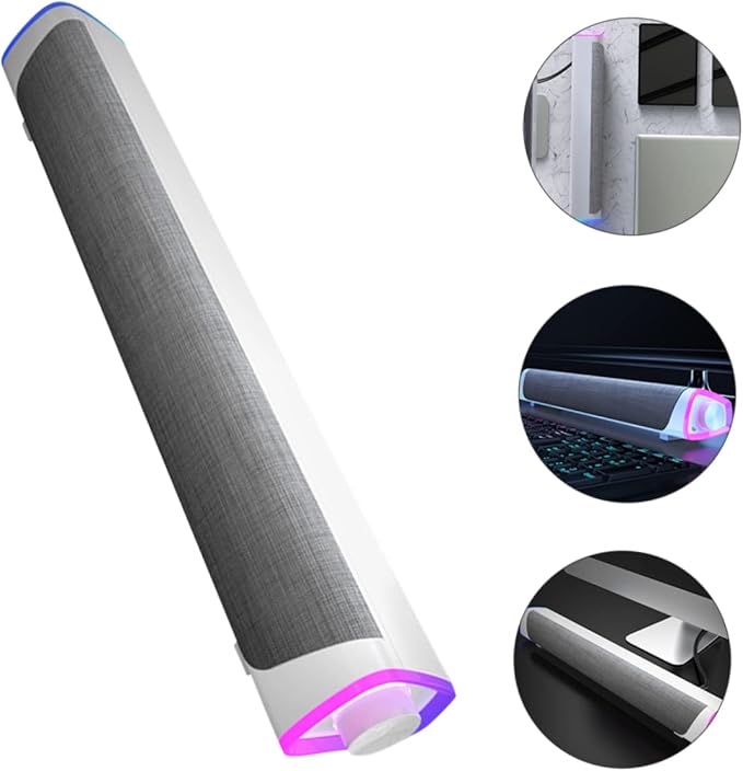 Household Dual Speaker Sound Bar Wired Stereo Soundbar for Computer Tablet and Laptop Compact Design for Immersive Audio Experience for Home Office and Dormitory Use
