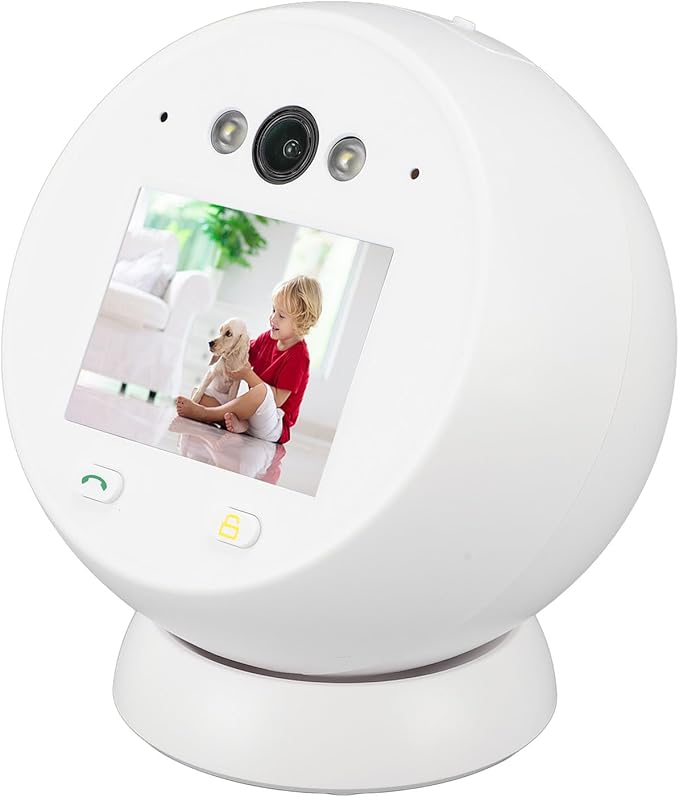 2 Way Video Security Camera Smart Video Call Camera with 2.8in Screen Technology Night Cloud Storage for Indoor Use Support 2 Way Voice Video White Infrared Double Light