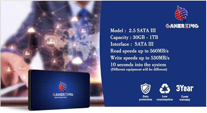 GAMERKING SSD 64GB SATAIII 2.5 inch 6Gb/s 7MM Internal Solid State Drive for PC Laptop Desktop Hard Drive SSDSSD (64GB 2.5-SATA Ⅲ)