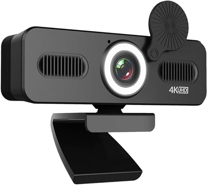 Webcam 4k Webcam 1080P Web Camera with Microphone Web Cam for PC Computer Laptop Video with Webcam Cover(4k)