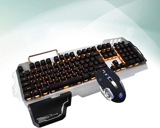 Gaming Keyboard and MouseGaming Keyboard USB Wired Backlit Gaming Keyboard Mechanical Feeling with Gaming MouseGaming Keyboard Wired Setfor WindowsMac OS Computer (Color : White)