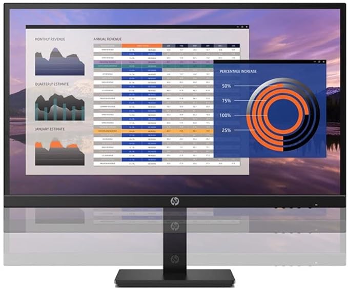 HP P27h 27-Inch G4 FHD (1920 x 1080) IPS Display Monitor 5ms 75hz Refresh Rate with DP HDMI VGA Inbuilt Speaker Low Blue Light Mode Vesa Mount Height Adjustable Mercury-Free Display