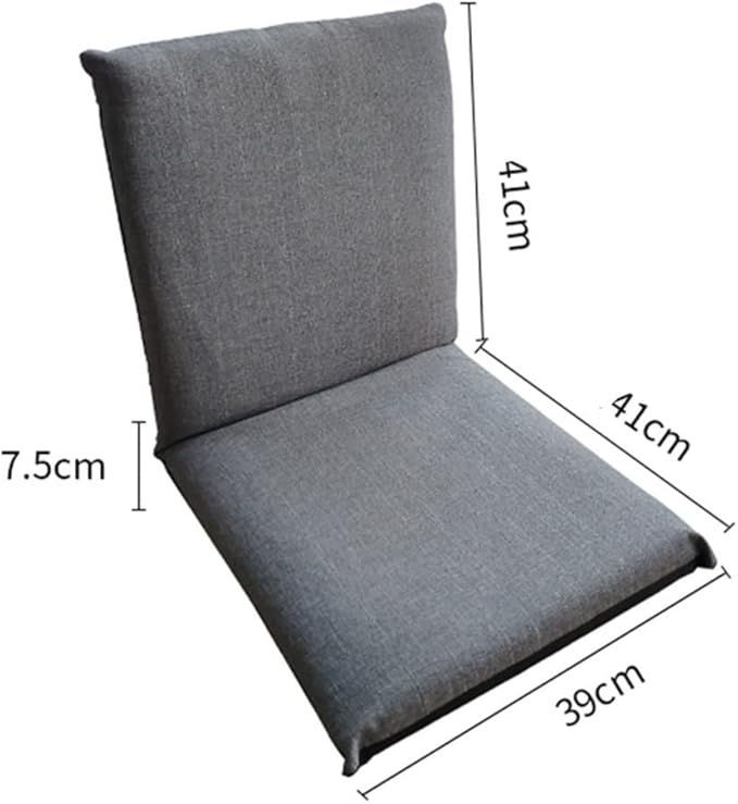 Floor Chair Floor ChairHome Folding Padded Gaming Chair Adjustable Backrest Meditation Chair Floor Seating with Metal Zipper for Bedroom Balcony Colour (Color : Green) Grey