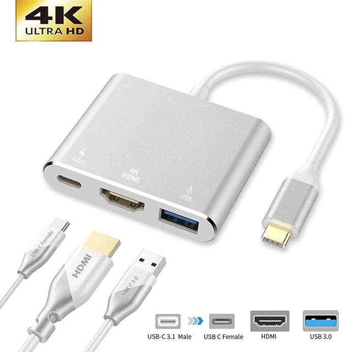 USB C to 4K HDMI Adapter PD Port HDTV Adapter Compatible with Samsung Galaxy Z Fold5/Fold4/Fold3 5G Charger Port TV Video Hub Type-C Projector Converter