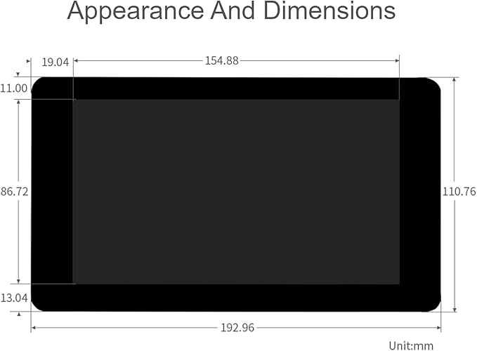 Waveshare 7 Inch DSI LCD Touch Screen 800×480 Monitor for Raspberry Pi 4B/3B+/3A+/3B/2B/B+/A+ Capacitive TFT Display Module Tempered Glass Up to 5 Touch Points Adjustable Brightness
