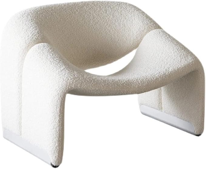 Scandinavian Style Gaming Chair Office Chair Armless White Fabric Fiberglass Solid Back Rectangular Indoor 72x75x70 cm