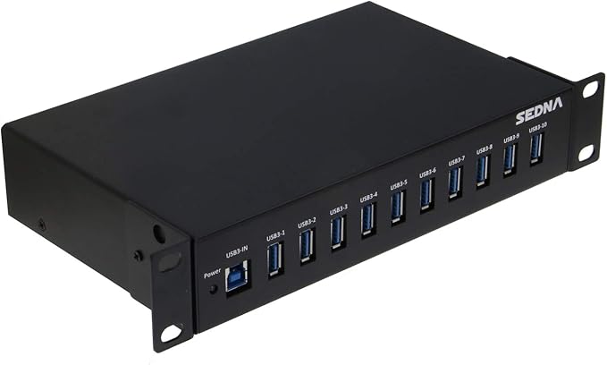 10 Port USB 3.1 Gen I Hub (5Gbps) - 10 Inch 1U Rack Mount
