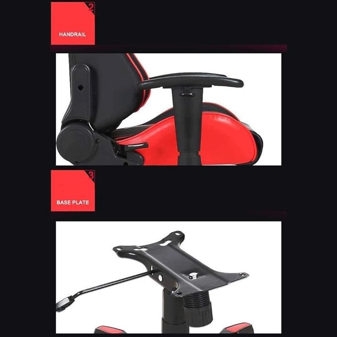 Ergonomic Gaming Office Chair with Reclining Back PU Leather Adjustable Footrest Lumbar &amp Headrest Support(Blue)
