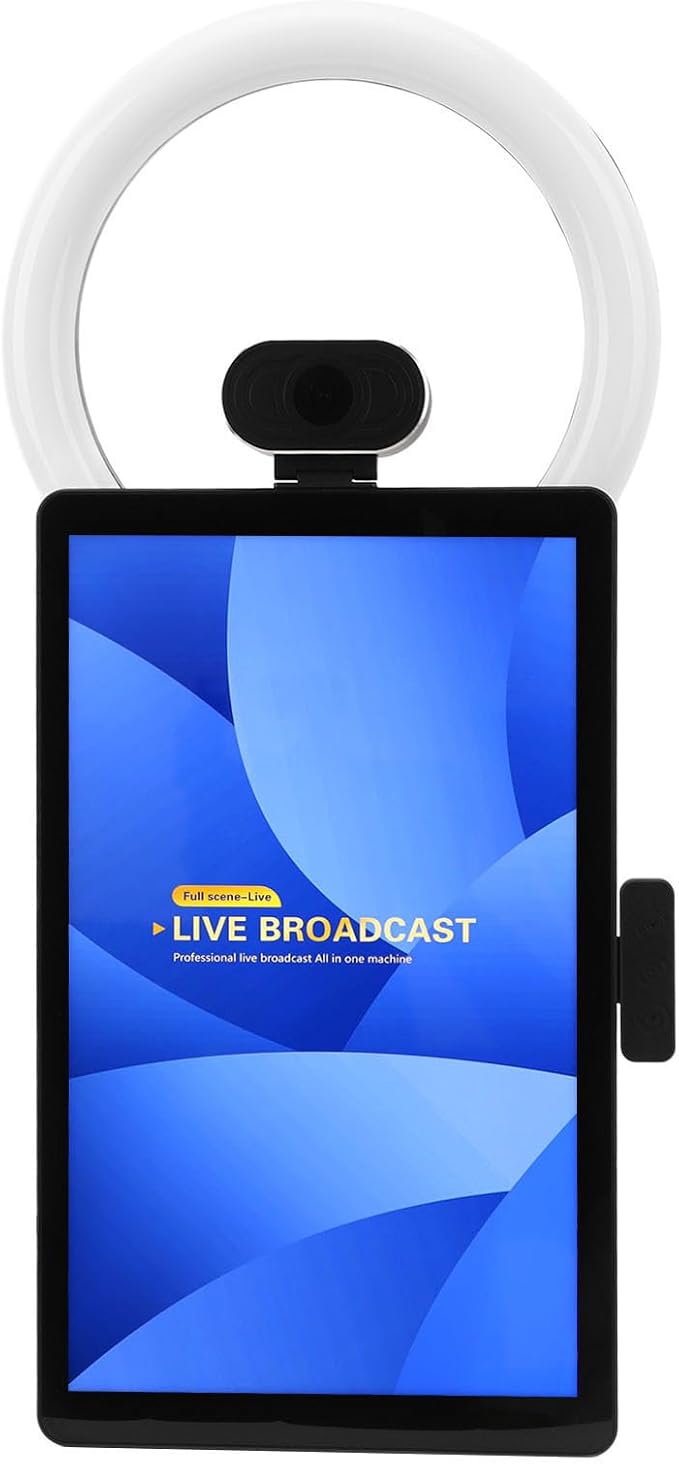 Asixxsix Interactive 50MP Camera Live Broadcast Machine with 8 Core CPU 4 Camera Feeds Sound Card Screen Mirroring Background Blur (US Plug)