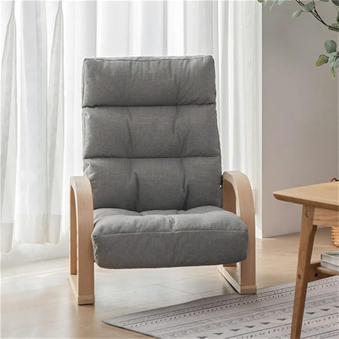 Office Chair Gaming Chair Computer Chair Wood Armchair with Reclining Backrest Recliner for Living Room Bedroom Adjustable Indoor Comfort Chair