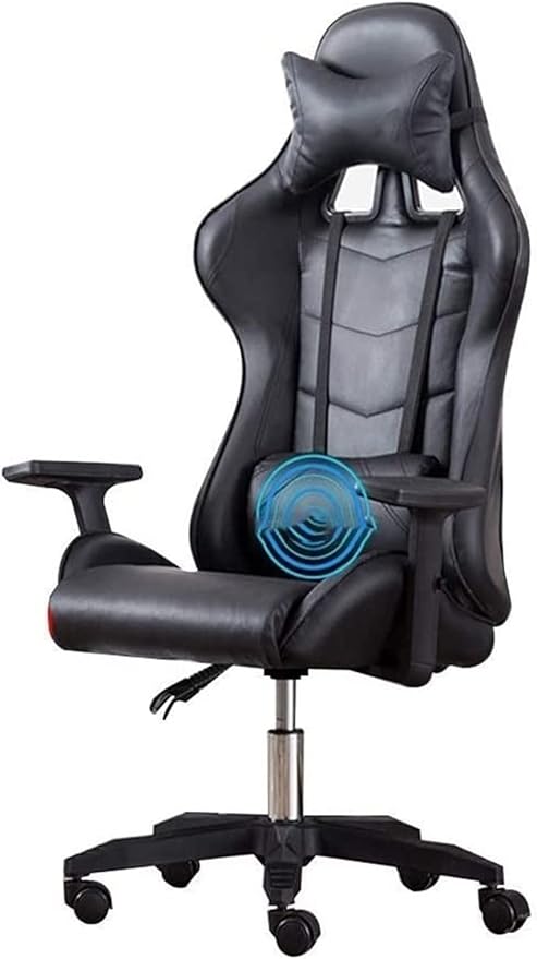 Office Chair E-Sports Chair Ergonomic High-Back Racing Chair Lift Swivel Chair Video Game Chair Armrest Seat Office Chair Chair (Color : Black) Needed
