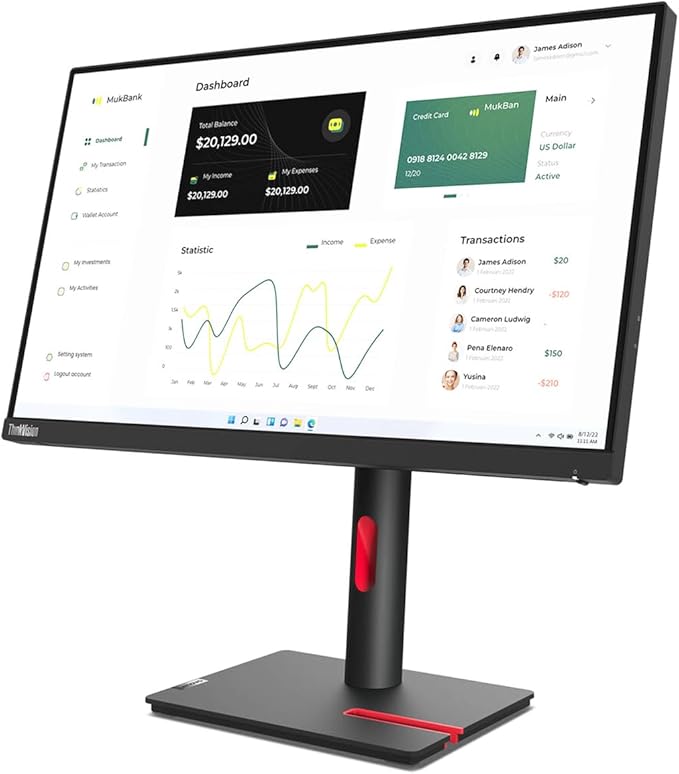 Lenovo 23.8IN IPS 2560X1440 1000:1 THINKVISION P24H-30 HDMI DP USB BLK